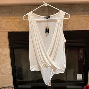 NWT Express Deep V-neck Thong Bodysuit